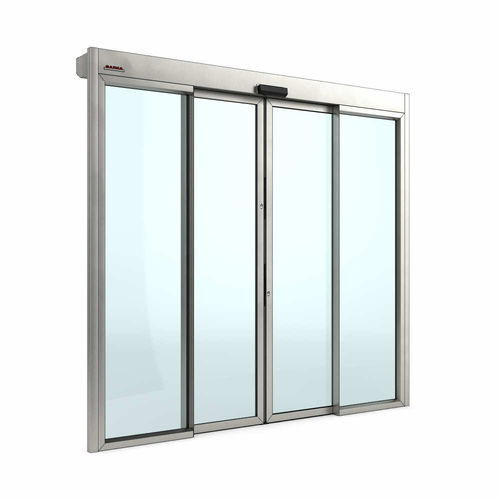 Porte d'entrée - Securlight 327 - Saima Sicurezza SpA - en verre / en acier / coulissante