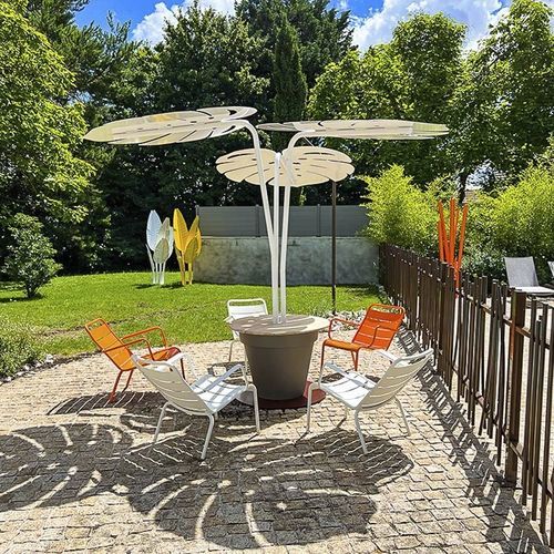 Parasol à mât central - OMBRA - Hopus - orientable / en aluminium / résistant au vent