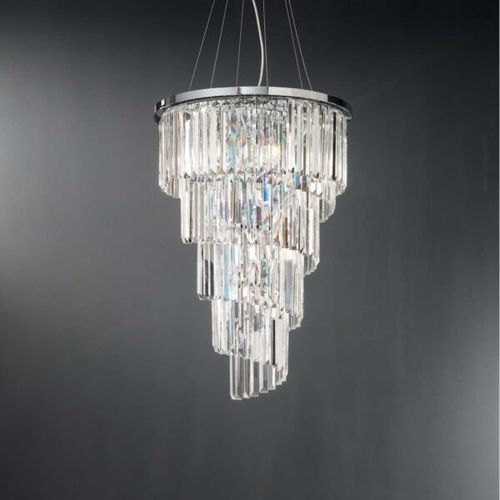 Lustre contemporain - ALEXANDER - Ondaluce - en cristal / en acier / en métal chromé