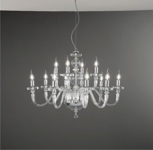 Lustre contemporain - BACH - Ondaluce - en verre / en métal / en acier