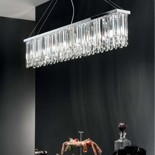 Lustre contemporain - BATIDA - Ondaluce - en cristal / en acier / en métal chromé