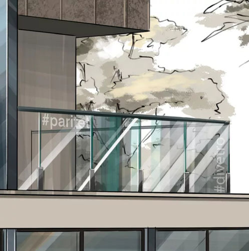 Paravent de terrasse contemporain - PARITET LLC - en verre / en métal / professionnel