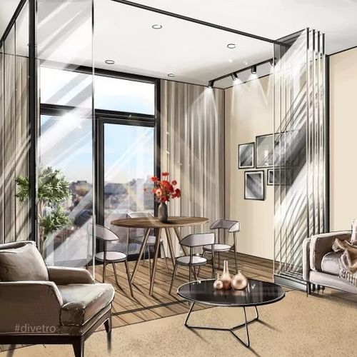 Séparateur d'espace en verre - PARITET LLC - d'intérieur / modulable / sur mesure