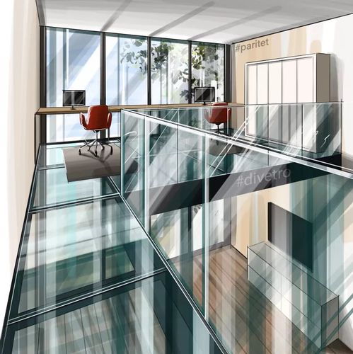 Revêtement de sol en verre - PARITET LLC - intérieur / de cuisine / pour bâtiment