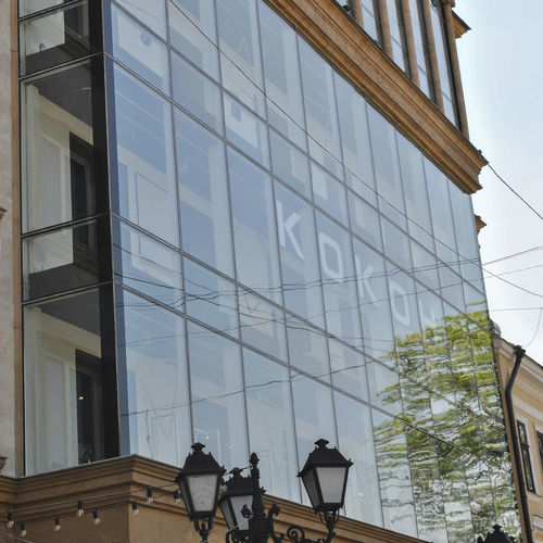 Système de façade en verre - PARITET LLC - aluminium / brise-vue