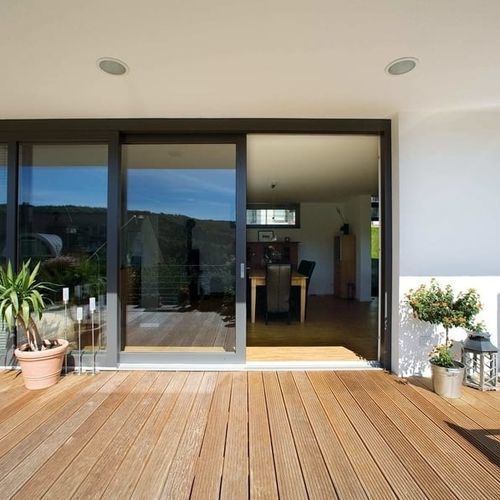 Baie vitrée coulissante - PARITET LLC - pliante / 2 vantaux / 3 vantaux