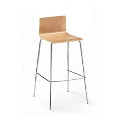 Tabouret contemporain - BRIDGET 130 - COMERCIAL DE INDUSTRIAS REUNIDAS, S.A. - en bois verni / avec piètement en métal / tapissé
