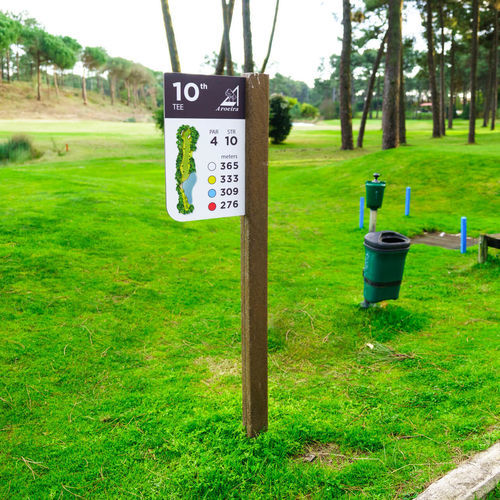 Panneau signalétique en plastique recyclé - TEE SIGN - Floema - en HPL / surcyclé / pour terrain de golf