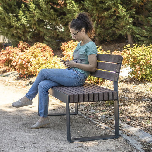 Banc de jardin contemporain - CON RESPALDO - Floema - en métal / en acier / en acier COR-TEN®