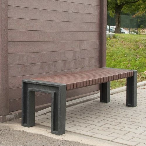 Banc design minimaliste - UENO  - Floema - en plastique recyclé / en métal / en acier galvanisé