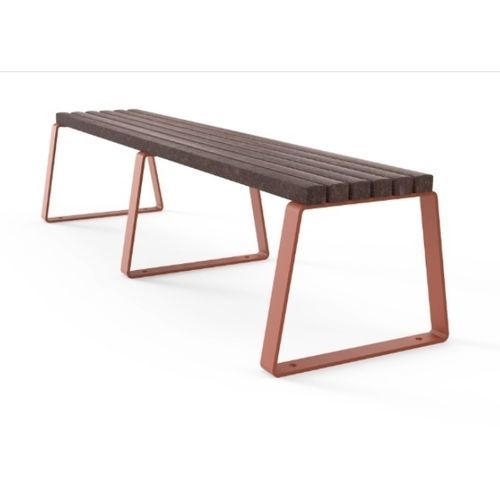 Banc public contemporain - BYSIDE PLAZA - Floema - en plastique recyclé / en métal / en métal peint