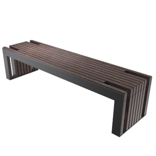 Banc public design - FRAME - Floema - en plastique recyclé / en tôle / en acier COR-TEN®
