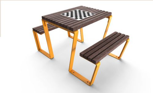 Table d'échecs d'extérieur - PLAZA - Floema - contemporaine / en plastique recyclé / en métal