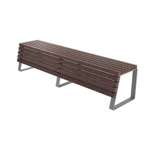 Banc public contemporain - PLAZA - Floema - en plastique recyclé / en métal peint / en acier galvanisé
