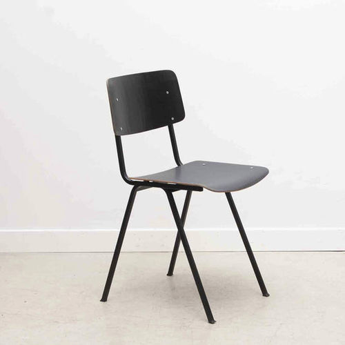 Chaise contemporaine - Eromes F6 - cartel de belleville - d'intérieur / en ébène / avec piètement en acier