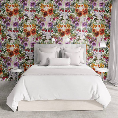 Papier peint design original - THE WAR ON PLANTS - XAWD - à motif floral / multicolore / imprimé