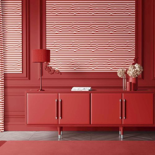 Papier peint design original - WARPED HORIZONTAL STRIPES - XAWD - à rayures / couleur personnalisable / imprimé