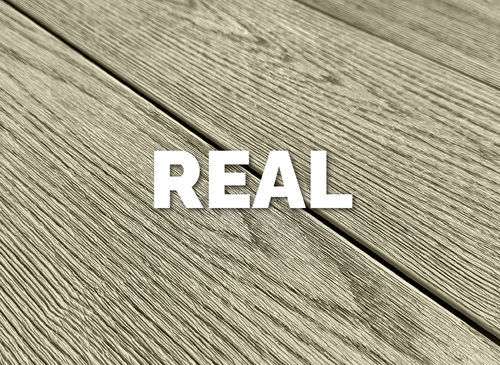 Lame de terrasse en bois composite - TECH REAL - Exterpark - en PU / grise / beige