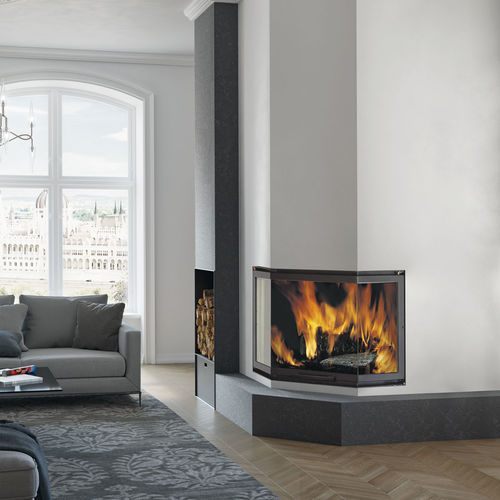 Foyer fermé à bois - Firek  3 - EK63 - à 3 faces / en acier / en fonte