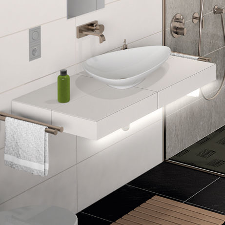 Vasque suspendue - LAVADO-FLOAT G - LUX ELEMENTS - en acier inoxydable / sur mesure / simple