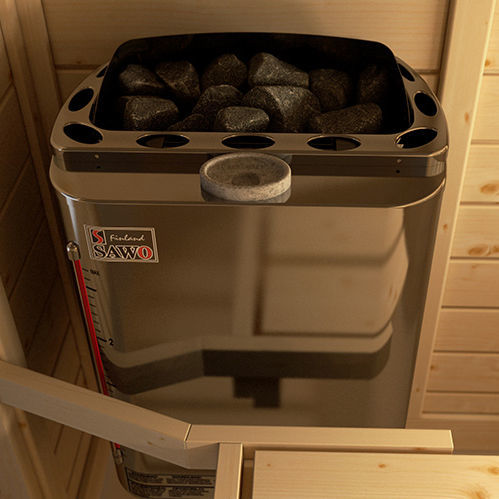Poêle de sauna électrique - MINI COMBI - Sawo - 0 - 5 kW / mural / en métal