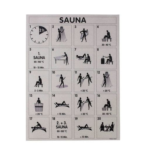Panneau signalétique mural - RULE BOARD - Eliga - en verre acrylique / d'orientation / pour sauna