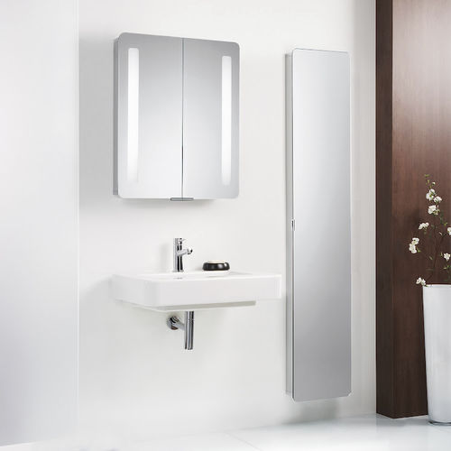 Armoire de toilette à miroir avec éclairage intégré - ASP SOFTCUBE - HSK - contemporaine / résidentielle / en aluminium