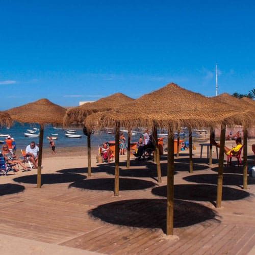 Parasol rond - TROPICAL - Maderas Menur - excentré / en bois / anti-UV