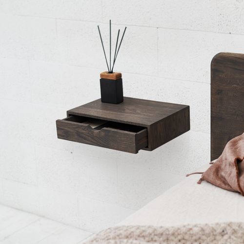 Table de chevet contemporaine - GRACE - IDDO - en chêne / en bois huilé / avec piètement en bois massif