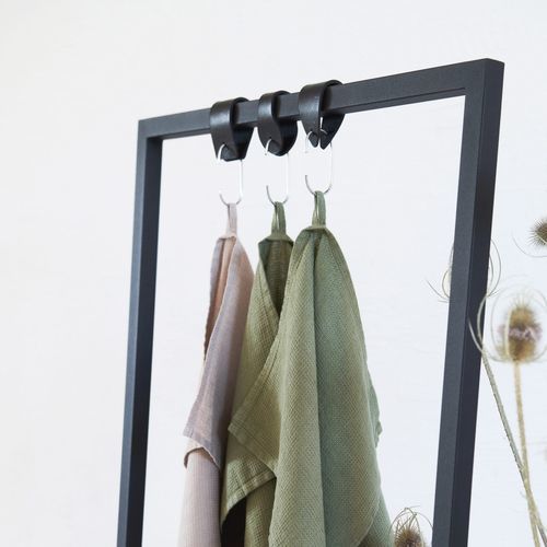 Patère contemporaine - TRIO - IDDO - en acier inoxydable / en cuir / individuelle