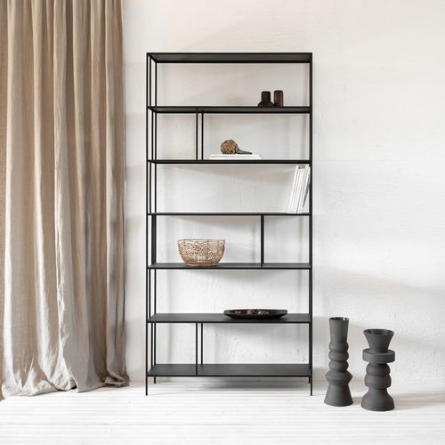 Étagère contemporaine - BIBLIOTHÈQUE  - IDDO - en acier / avec rangement / noire
