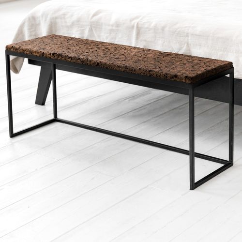 Banc contemporain - BLACK  - IDDO - en liège / en acier / sans dossier