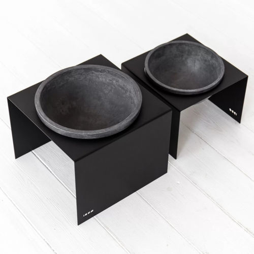 Pot de fleur en acier - STAND & BOWL - IDDO - en béton / à poser / rond