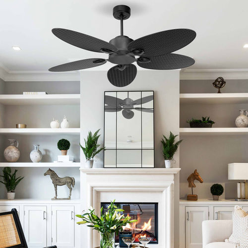 Ventilateur de plafond résidentiel - DC1_RESPALMBK_ROD60 - KLASSFAN - d'intérieur / en ABS / noir