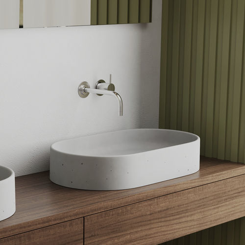 Vasque à poser - CAPSULE - Maark Bathware - en béton / finition mat / ovale