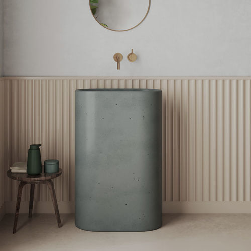 Vasque sur pied - OVALE - Maark Bathware - en béton / finition mat / ovale