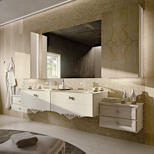 Meuble vasque double - TAMIGI NEW CLASSIC  - ARCARI ARREDAMENTI - mural / en bois laqué / classique