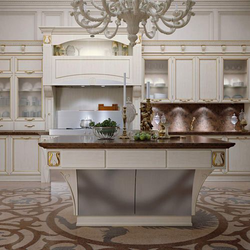 Cuisine classique - TAORMINA : LUXURY - ARCARI ARREDAMENTI - en bois / avec îlot / avec poignée