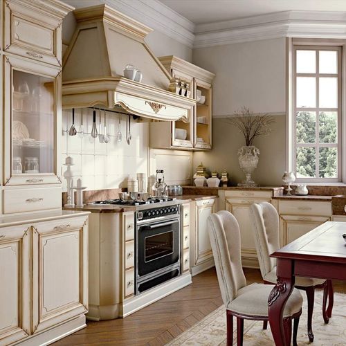Cuisine classique - CAPRI : BRITISH - ARCARI ARREDAMENTI - en bois / en L / avec poignée