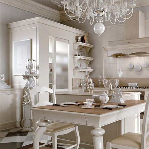 Armoire de rangement pour cuisine classique - VENEZIA : PROVENCAL - ARCARI ARREDAMENTI - en verre dépoli / en chanvre