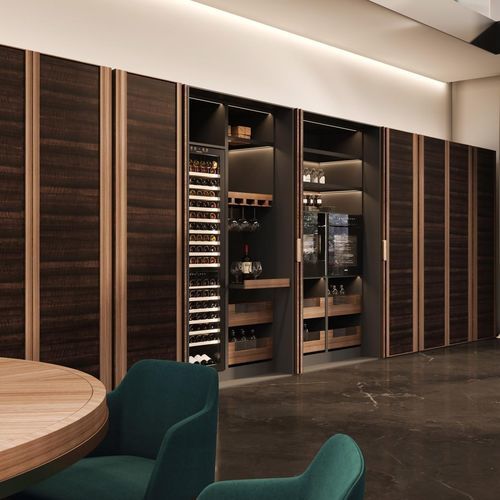 Meuble de rangement mural - Solferino  - ARCARI ARREDAMENTI - contemporain / pour cuisine / marron