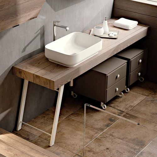 Meuble vasque à poser - Diamante  - ARCARI ARREDAMENTI - en bois / grès / contemporain