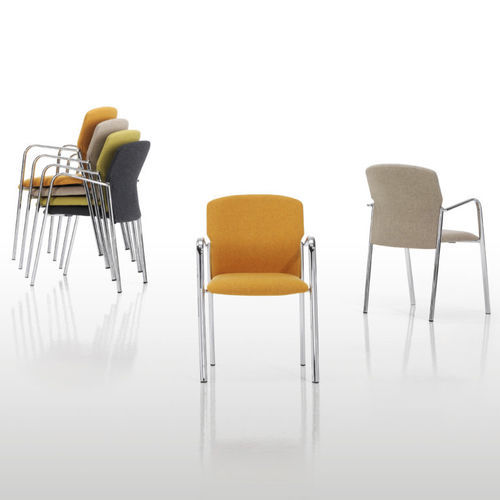 Chaise de salle à manger contemporaine - SAND - Seniorcare - d'intérieur / en tissu / avec piètement en acier chromé
