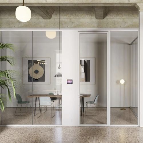 Cloison fixe - GEMINI - Arcarossa - vitrée / en aluminium / en polycarbonate