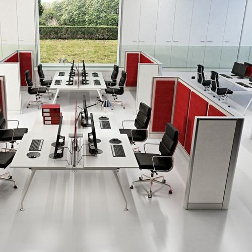 Séparateur de bureau auto-portant - Arcarossa - en aluminium / acoustique / gris