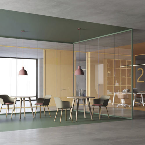 Cloison fixe - ICONA - Arcarossa - vitrée / en aluminium / en polycarbonate