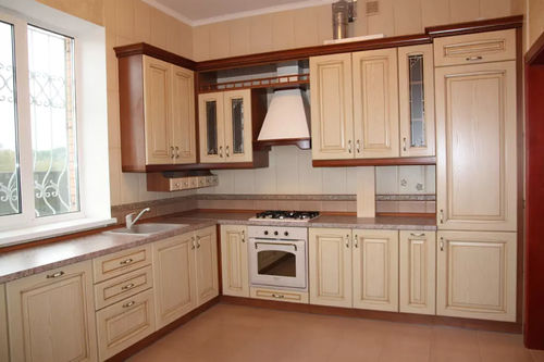 Cuisine classique - IN WOOD LLC - en bois / en L / de grande taille