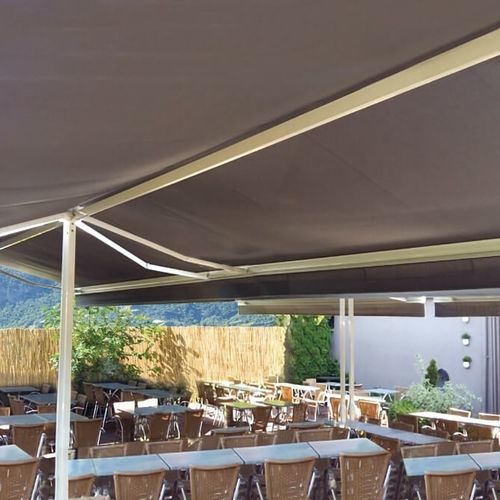 Store banne double pente - 240 - USINE-ONLINE - coffre / rétractable / autoportant
