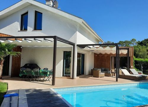 Pergola adossée - USINE-ONLINE - en aluminium extrudé / couverture coulissante en toile PVC / sur mesure