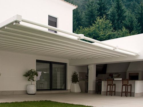 Pergola suspendue - S-LUXE  - USINE-ONLINE - en aluminium extrudé / couverture en toile / sur mesure